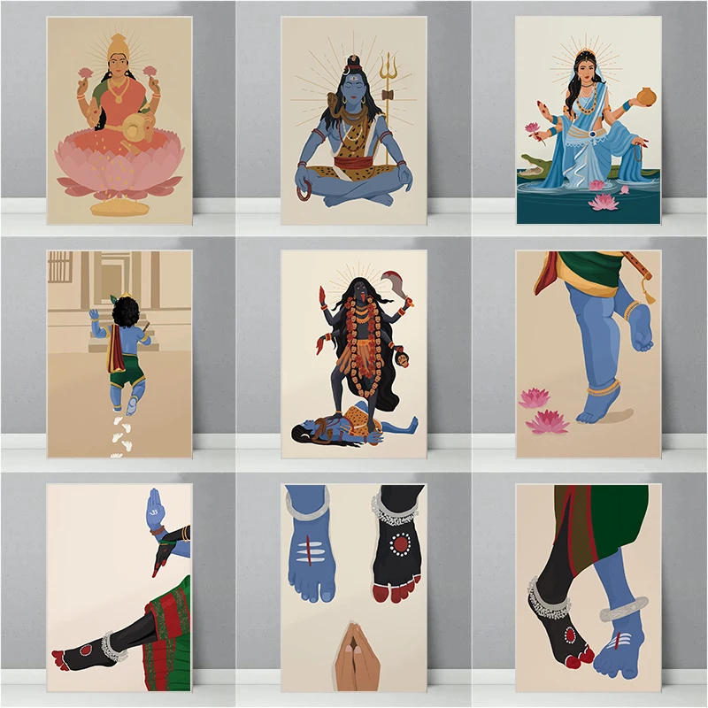 Hindu God Lord Shiva Indian Mythology Posters and Prints Canvas Painting Art Religion Wall Pictures for Living Room Home Decor
