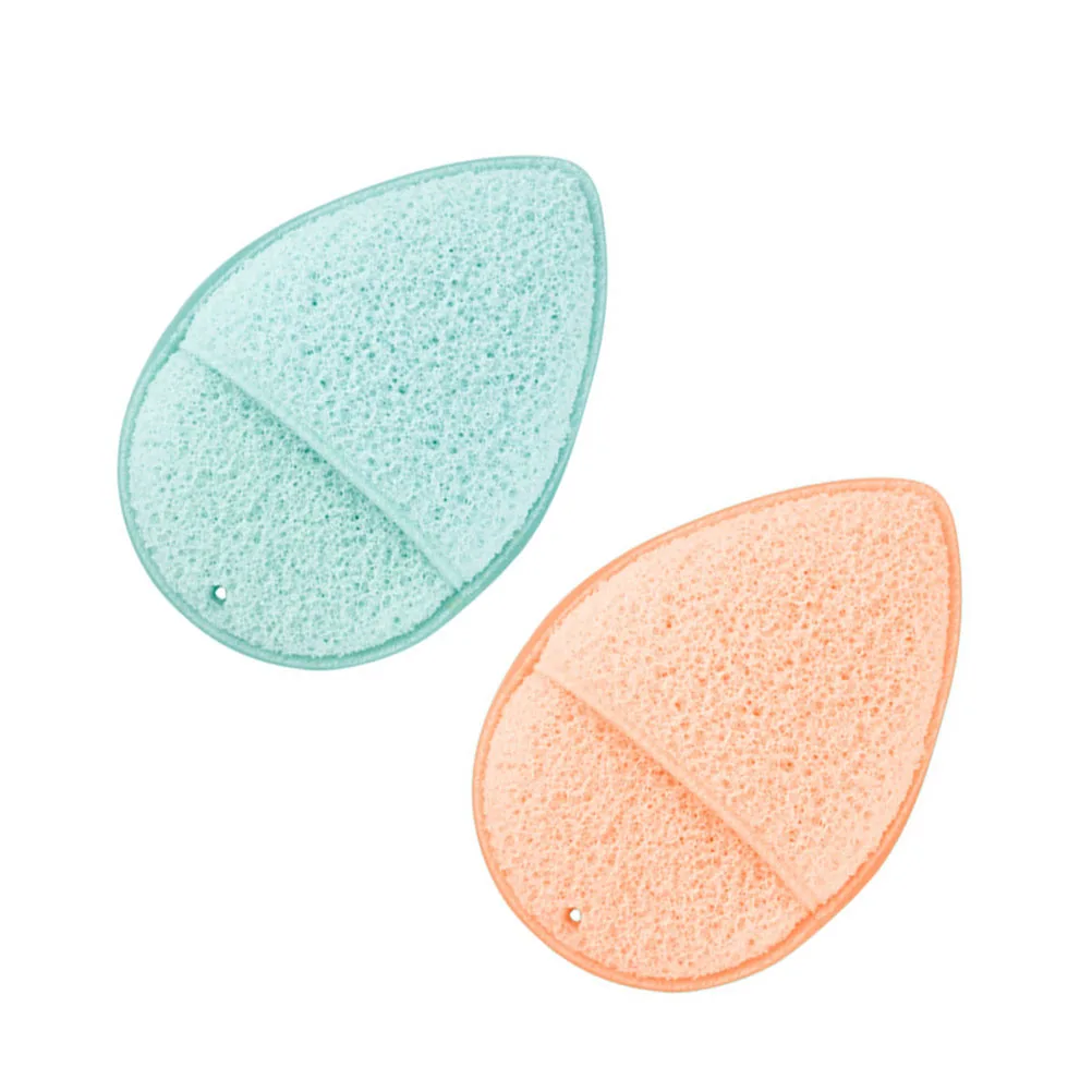 Konjac – éponge nettoyante pour le visage, 2 pièces, bouffante de poudre, soins pour la peau du visage, maquillage, élimination de la saleté, points noirs, points blancs, imperfections d'huile