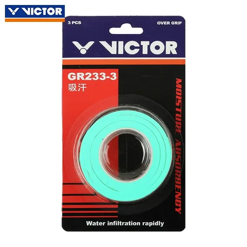 3PCS VICTOR GR233-3 Tennis Badminton Sweat Absorbent Grip Tape Sticky Comfortable Hand Gel WRX Sports Equipment Accessories