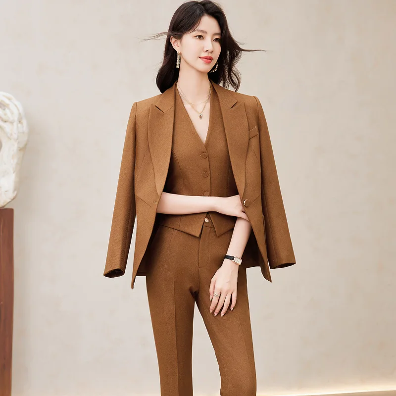 High Quality Fabric Formal Business Suits for Women Office Ladies Professional Business Work Wear Career OL Styles Trousers Set