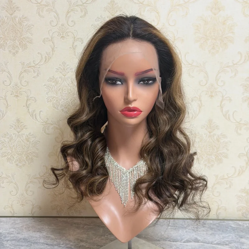 

Выделите Коричневый Блондин Цветной 13x6 Большой Парик Шнурка Парики Из Человеческих Волос Для Женщин Свободный Глубокий Парик Фронта Шнурка 180% Плотность Бесклеевой Парик