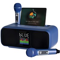 Karaoke Machine for Adults & Kids Portable Speakers with 2 UHF Wireless Mic Supports AUX/USB/Type C/TF Card/Bluetooth PA System