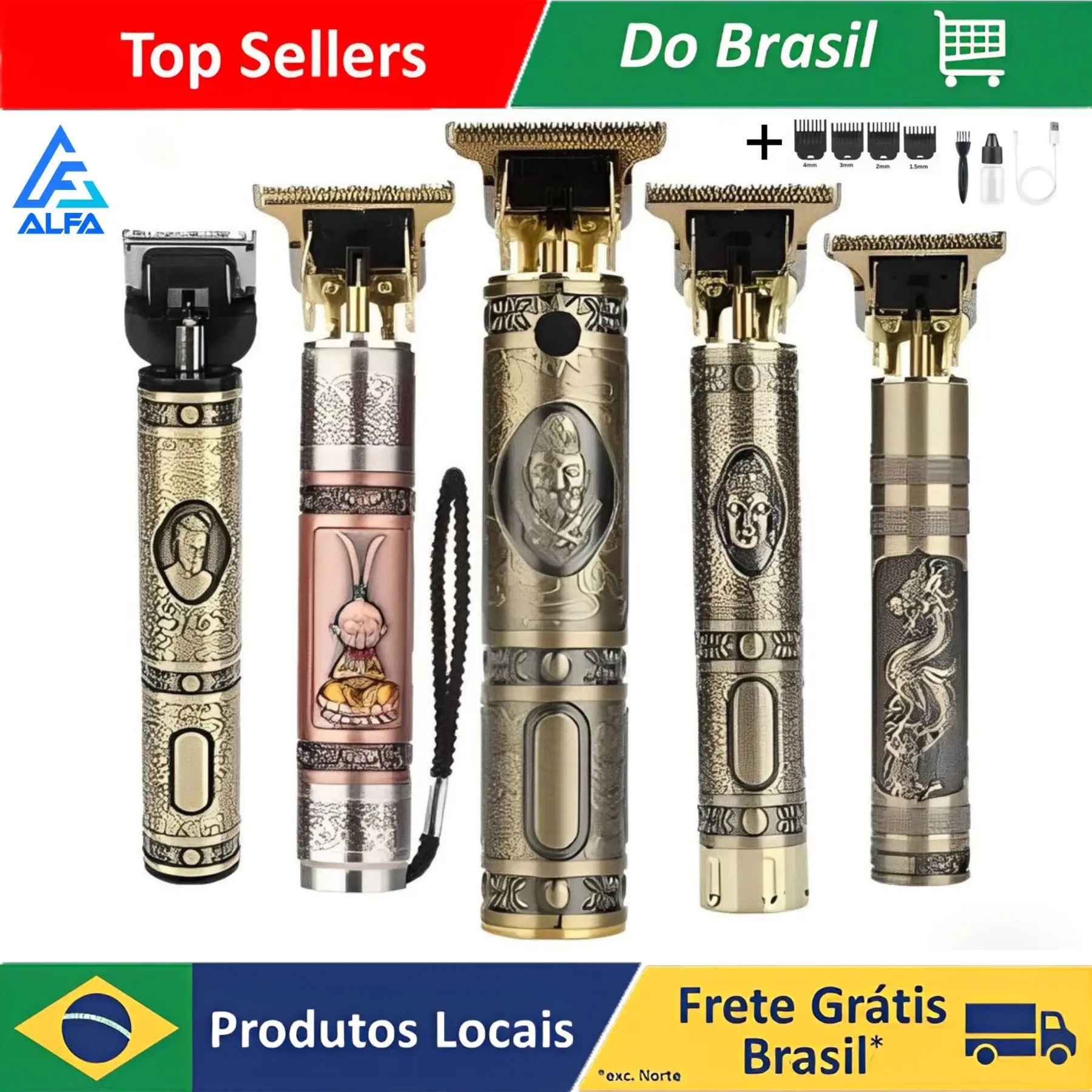 ALFA Máquina De Cortar Cabelo Parágrafo Barba Masculina Designer Aleatório Elétrico Profissional