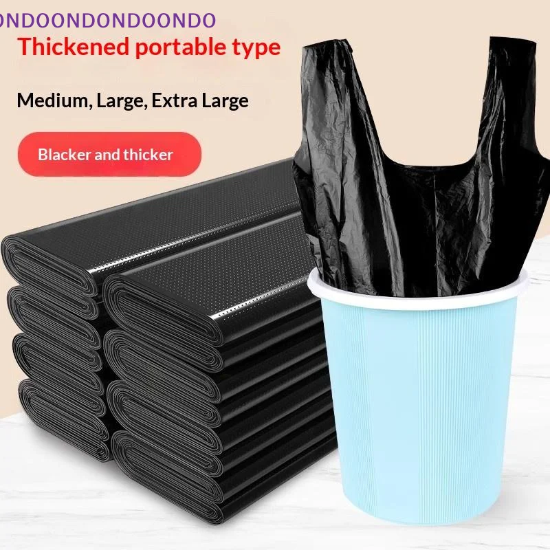 50PCS Thickened Drawstring Trash Bags Leak Proof Tear Resistant Fit For Kitchen Bathroom Office Daily Use