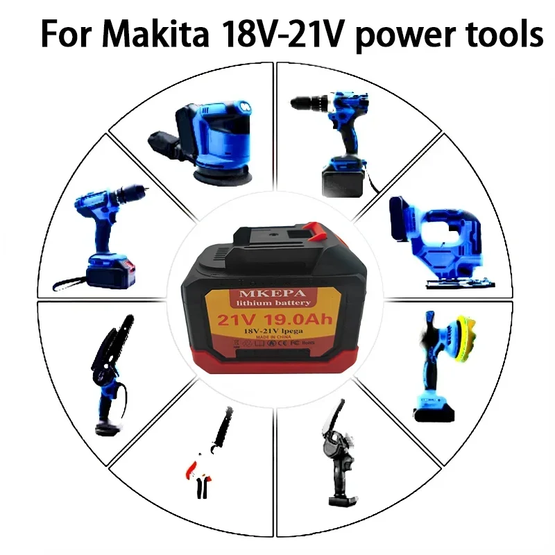 New Original 19.0Ah 5S3P 21V Rechargeable Lithium-Ion Battery for Makita 18V 20V Cordless Dirll/Brushless Wrench/Screwdriver