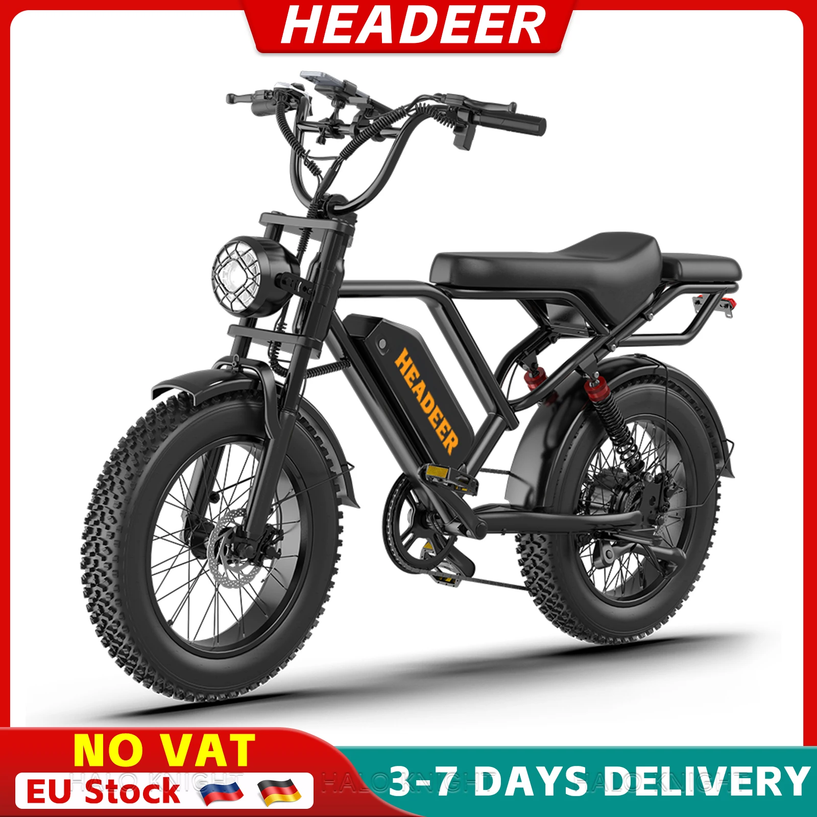 HEADEER BK20 Erwachsenen-Elektrofahrrad 48V 750W 20Ah Günstiges Fatbike 50KM/H Elektrofahrrad 20 Zoll 80KM Moped-ähnliches Motorrad