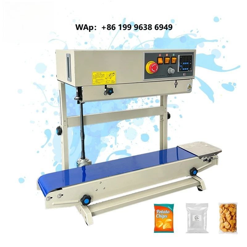 Large VerticalSemi- Automatic Continuous Band Plastic Bag Heat Sealer Machine with Date Printing