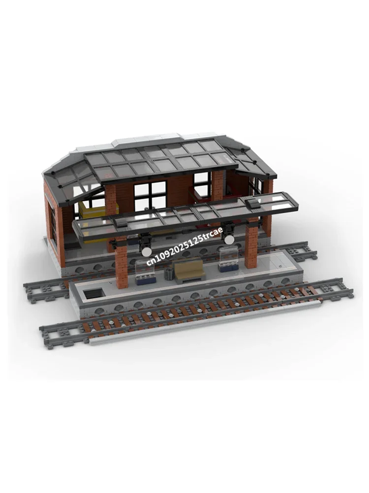 New 2456Pcs City Hot Street View Moc Modular Bahnhof Railway Station Model Diy Creative Ideas Toys Gifts Building Custom Puzzles