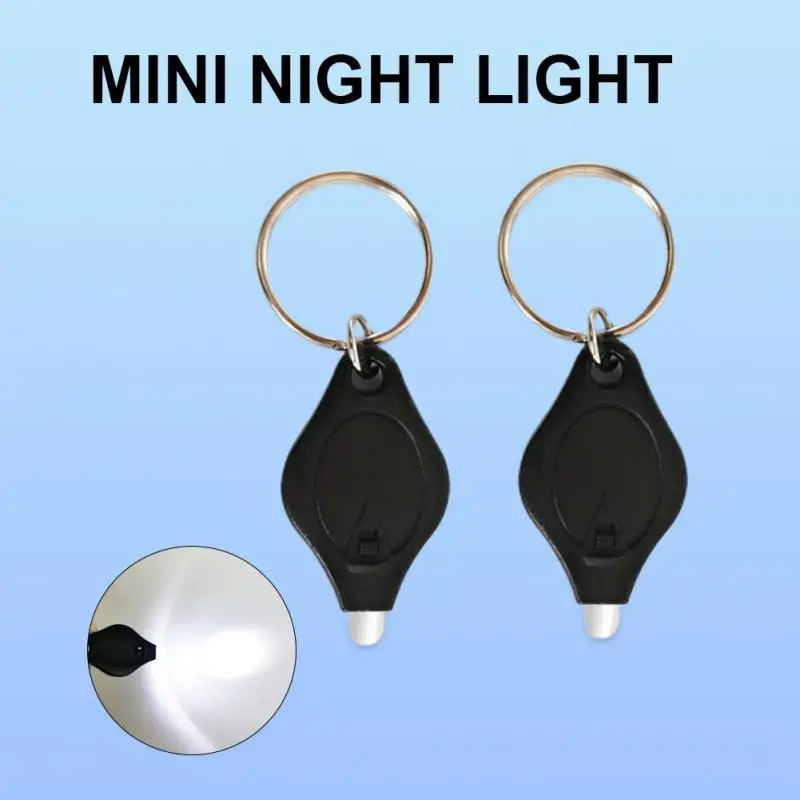 Mini Key Chain Light Outdoor Camping Emergency Key Ring Light Ultra Small Micro Flashlight Built-in CR2016 Battery New