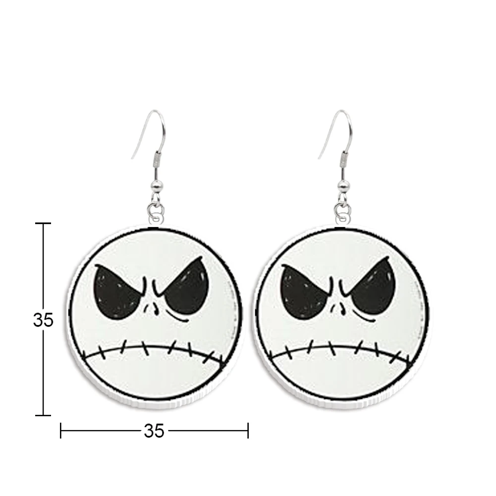 Disney The Nightmare Before Christmas Acrylic Hanging Pendants Earrings Ear Hook Women Insect Xmas Party Jewelry Decoration