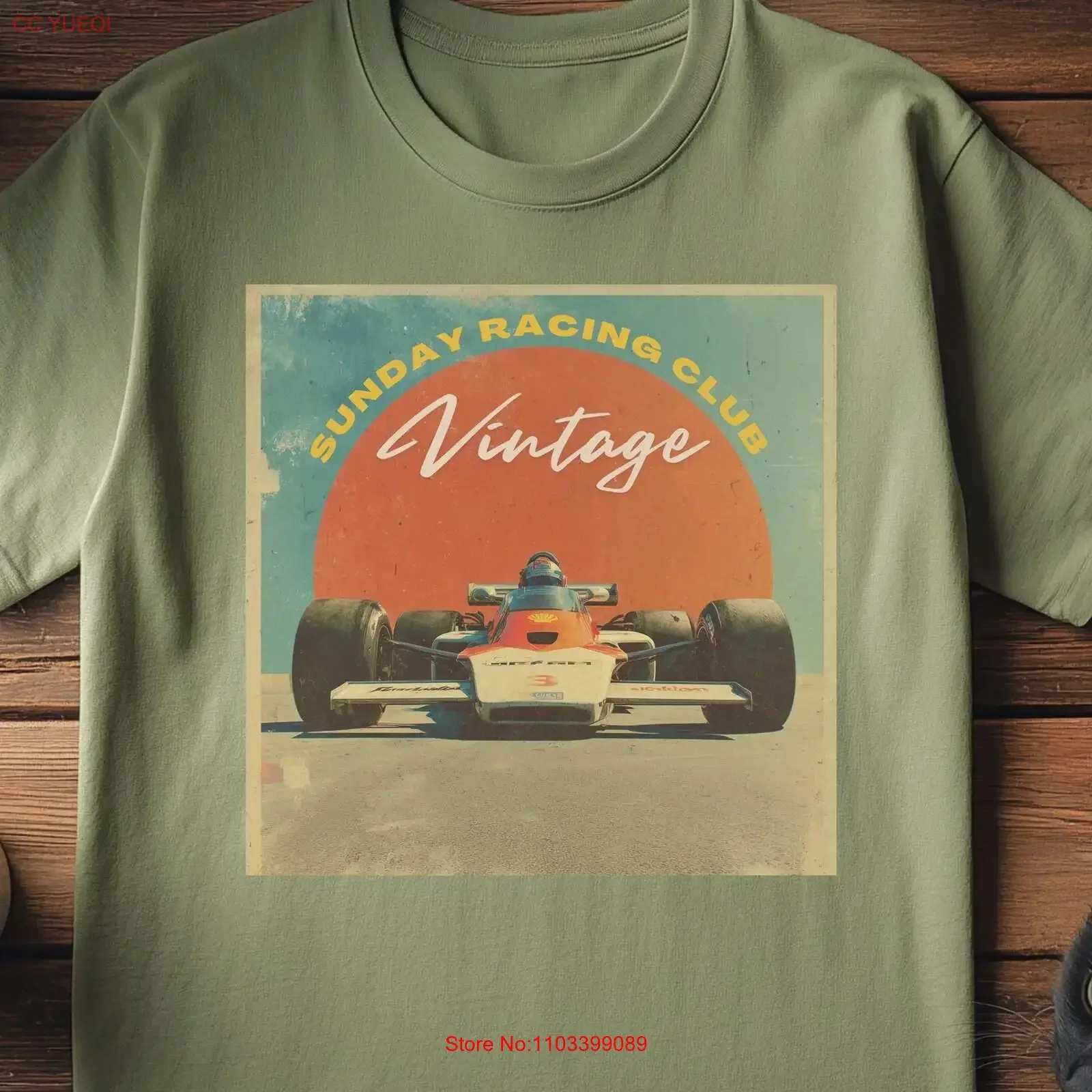 Camiseta Vintage Sunday Racing Club, Estilo Clásico de Automovilismo, Suave, Lavada, Elástica y Elegante
