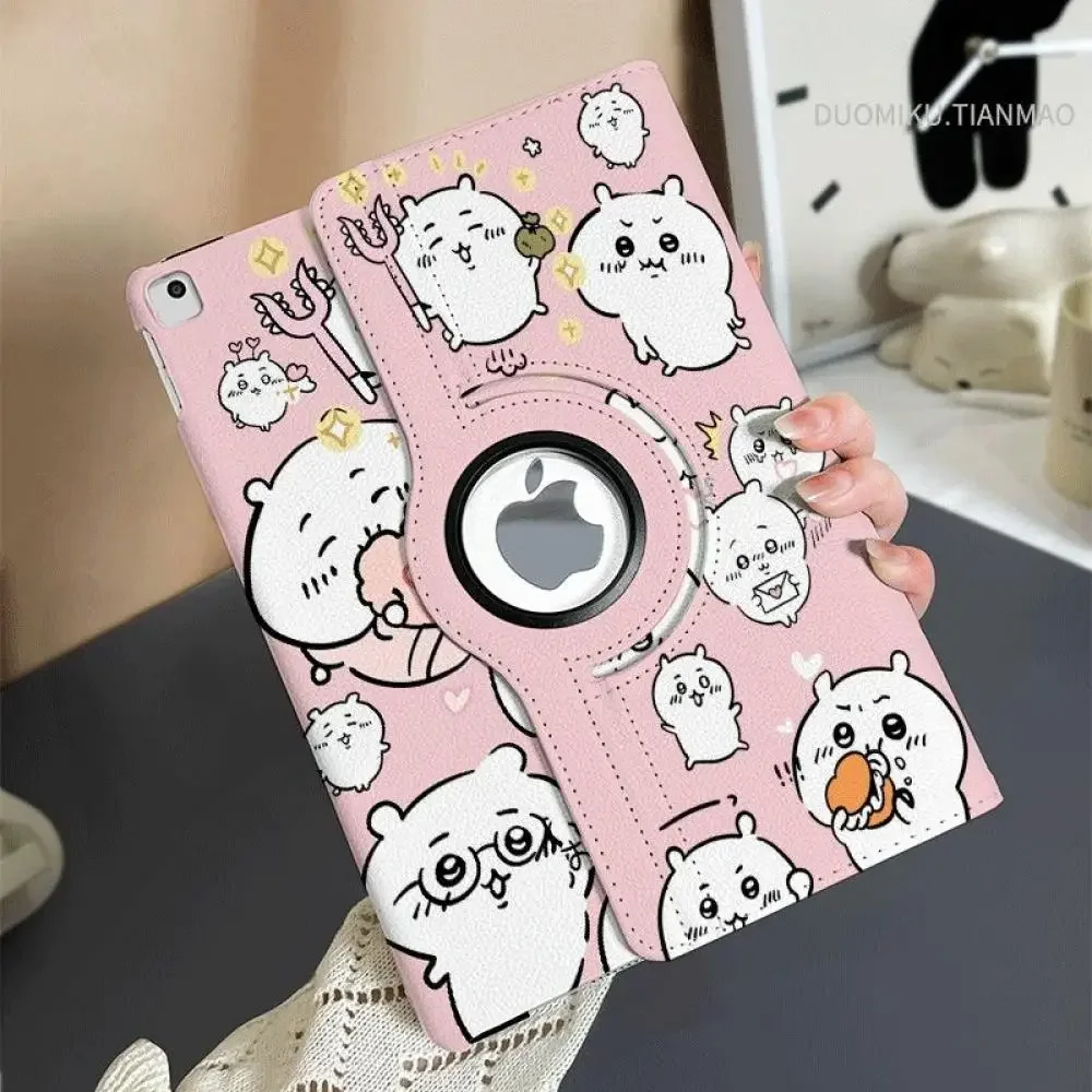 حافظة أنيمي Hachiware Pu Ipad Chiikawa Usagi Kawaii كارتونية لجهاز Ipad Pro2024 11 Air5 6 غطاء مضاد للسقوط هدية مهرجان الفتيات اللطيفة