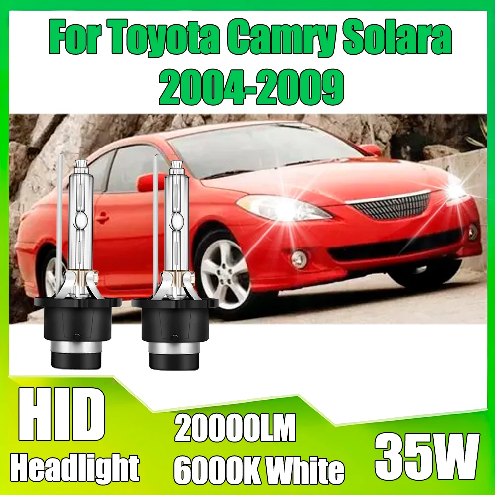 

2 шт. передних фар Plug and Play 35W 20000LM, 6000K, белые, ксеноновые, 12V для Toyota Camry Solara 2004-2009