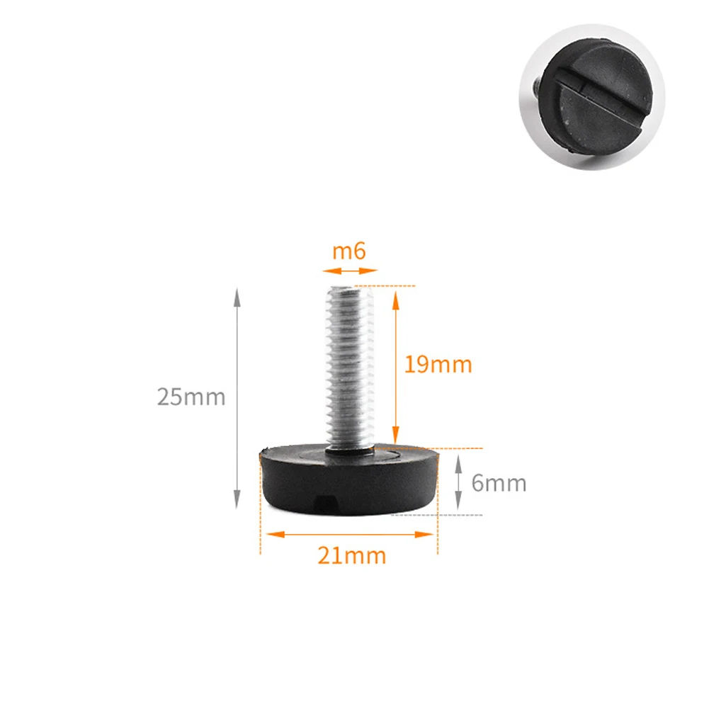 20Pcs Adjustable Galvanized Steel Furniture Legs Anti-slip Base Table Cabinet Leg Pad Feet Leveler M6 Screw Metal Furniture Foot