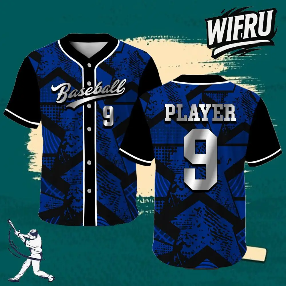 Customizable Short-sleeved Baseball Jerseys WIFRU Outdoor Sports Breathable Training Uniforms Teen Fashion Hip-hop Streetwear