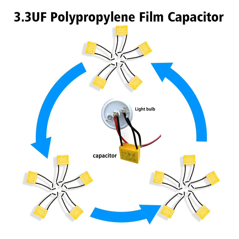 

Safety Capacitor 275VAC 3.3UF Polypropylene Film Capacitor，Suitable for smart touch switches without neutral