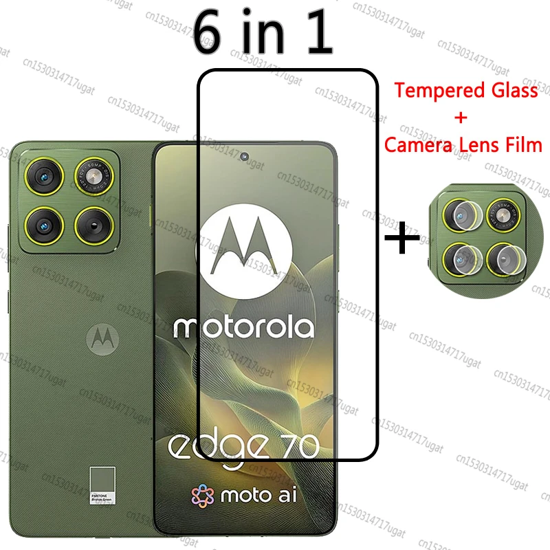 Cubierta completa de vidrio templado para Motorola Edge 70, Protector de pantalla, película de lente de cámara para Moto Edge 70, vidrio para Moto Edge 70