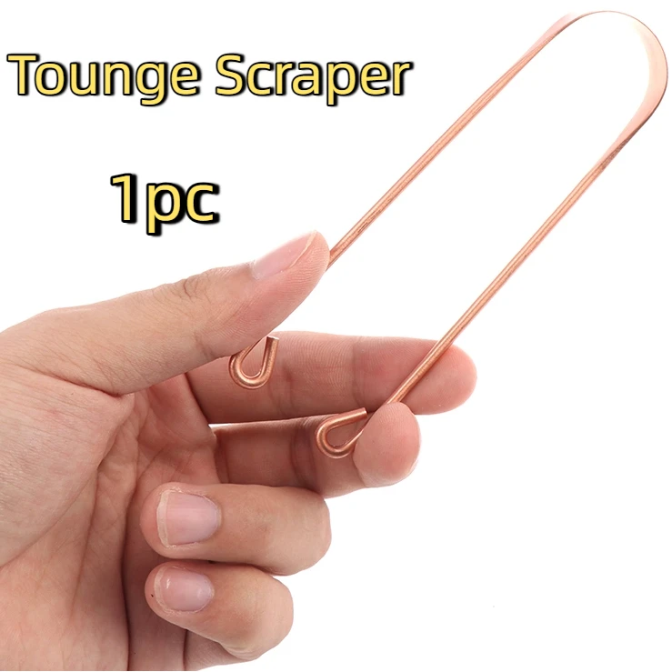 1pc Copper Tongue Scraper Men Women Toothbrush Dental Oral Care Hygiene Health Care Tool Cleaner Scraper