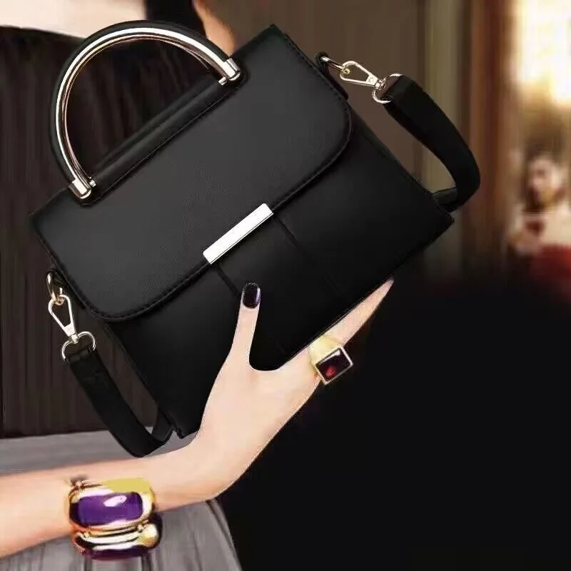 Picture 3: PU leather flip-top hand-held versatile crossbody bag, large-capacity commuter single-shoulder bag for women