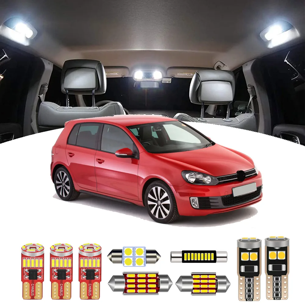 

14Pcs Car Led Interior Light Kit For VW Golf Mk6 6 MK6 GTI 2008 2009 2010 2011 2012 2013 2014 Map Dome Trunk