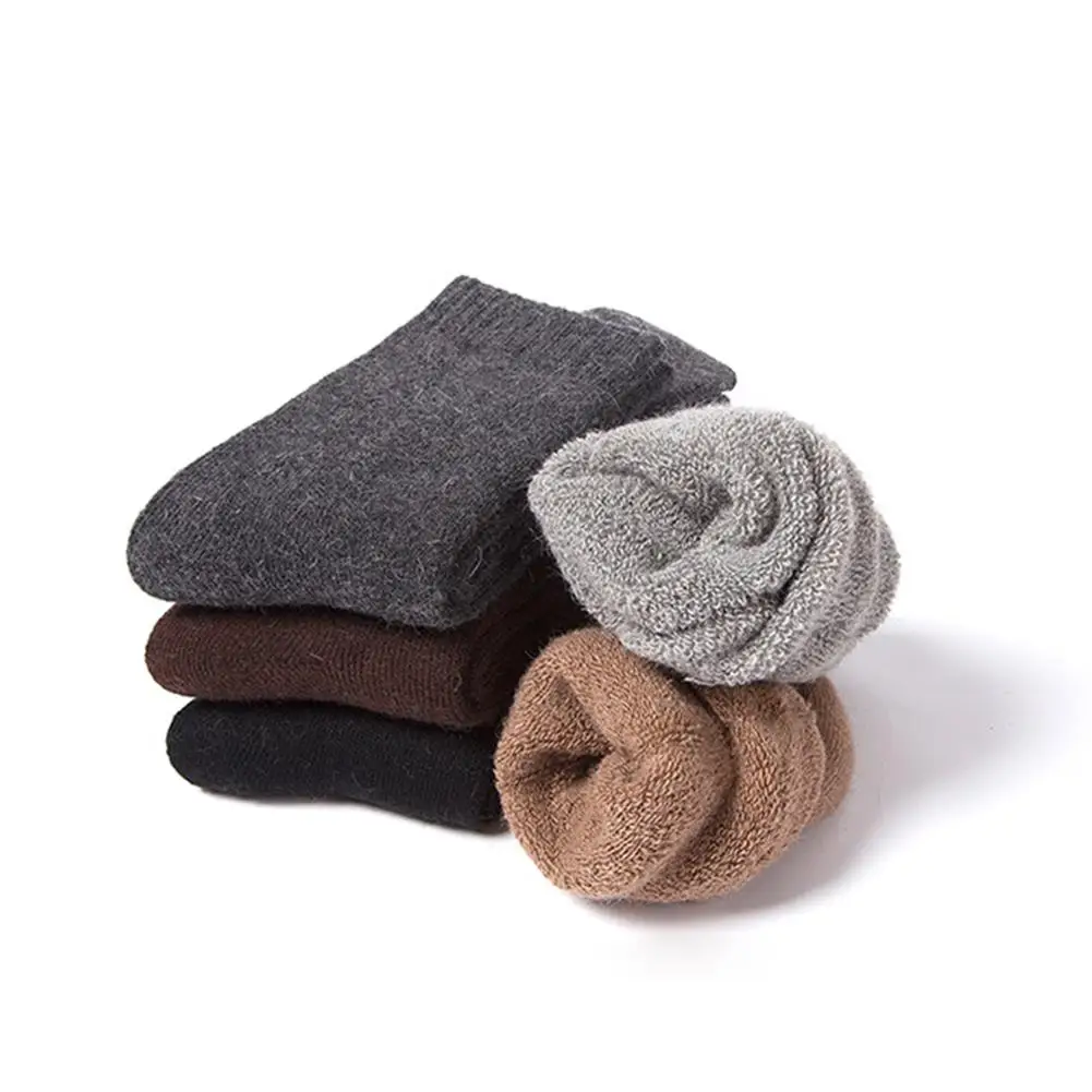 جوارب من الصوف. المرأة الإناث الشتاء الدافئة النساء الجوارب سوبر سمكا الصلبة صوف الأغنام ضد الثلوج الباردة الجوارب الحرارية لينة 1 Pairs