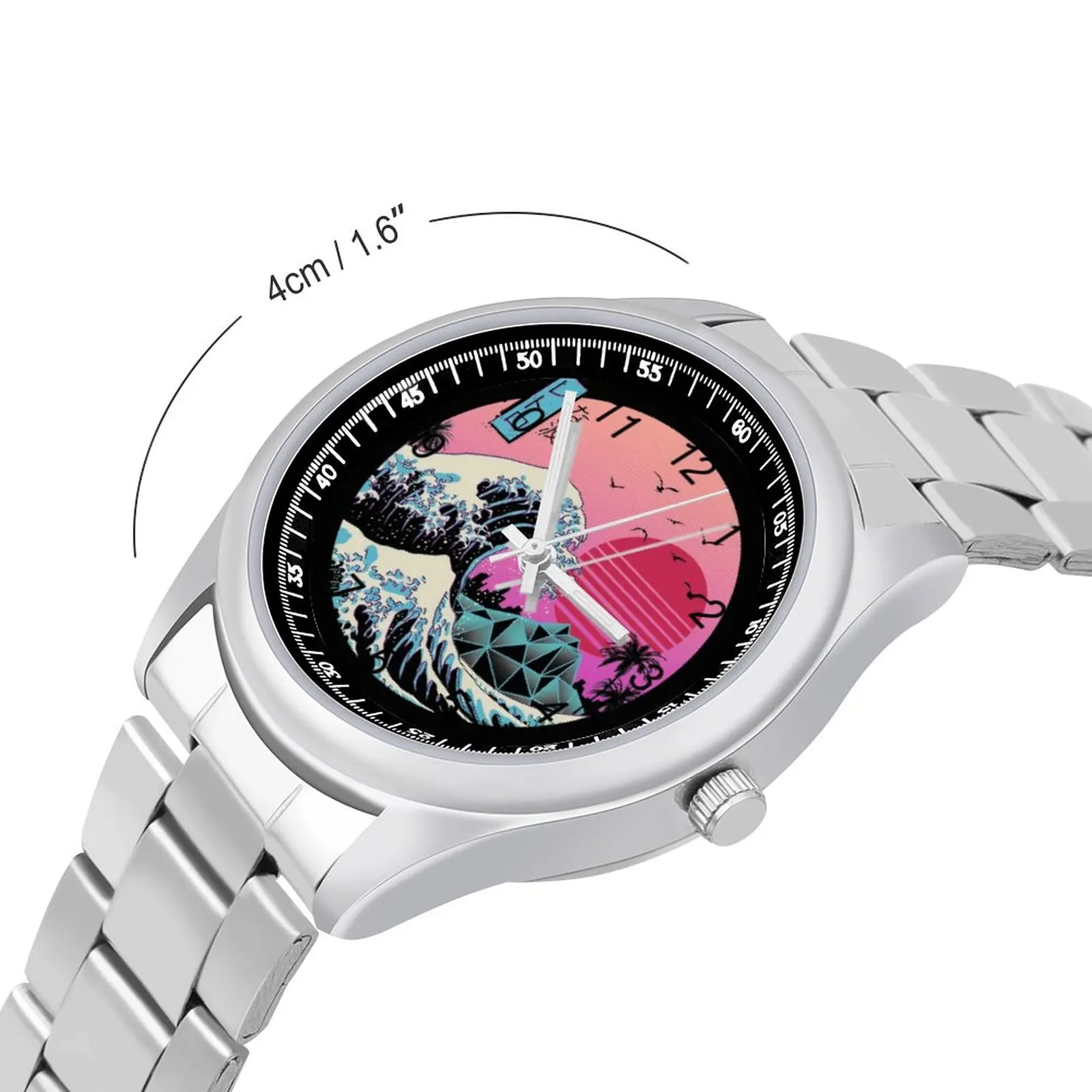 The Great Wave Quartz Watch Retro Promotion Unusual Wrist Watch Steel Couple Spring Photo Wristwatch