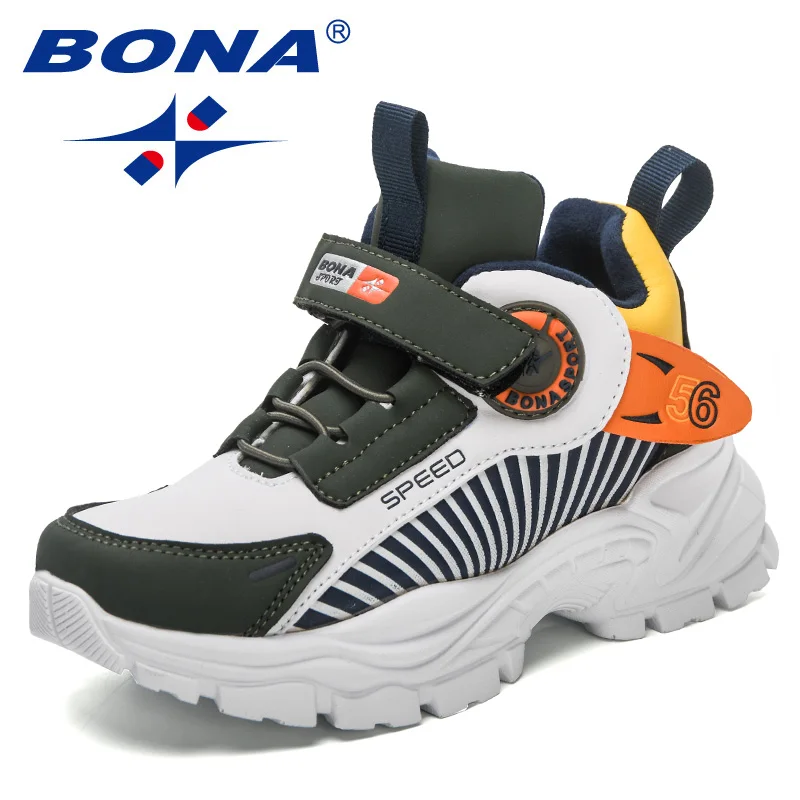 BONA 2023 New Designers Hot Sell Children Sneakers Basketball Sports Shoes Boys Girls High Quality Running Footwear Kids Comfy