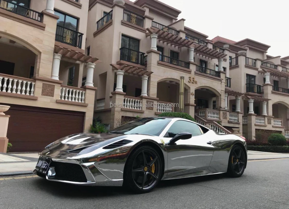 Colorful Electroplate Silver CHROME SILVER Wrap Viny Roll for Complete Car Foil Stickers Custom Automotive Cover Decal