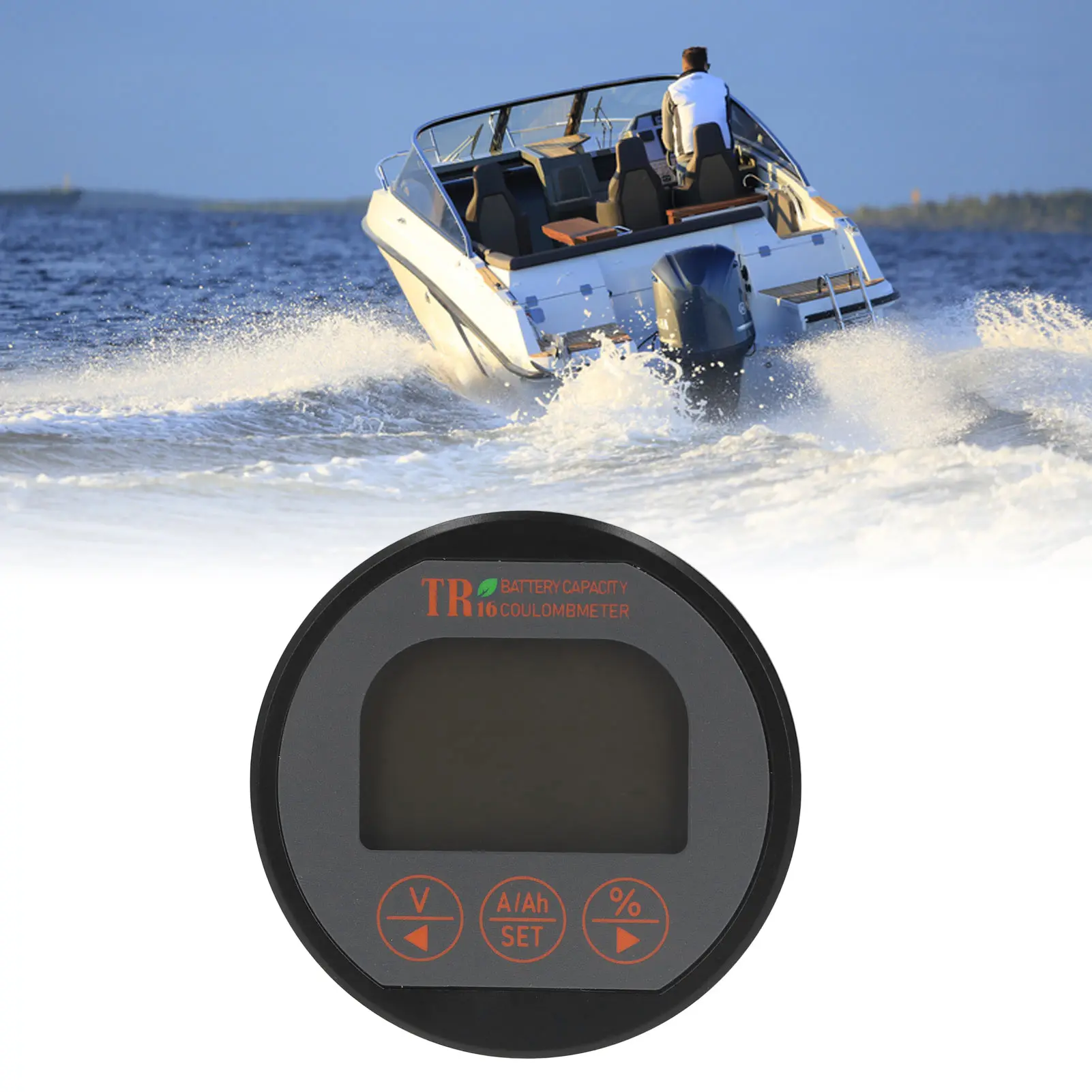 Battery Meter Battery Meter Current Voltage Tester Capacity Monitor Waterproof 8‑120V 0‑75A for Safety Battery Current Meter