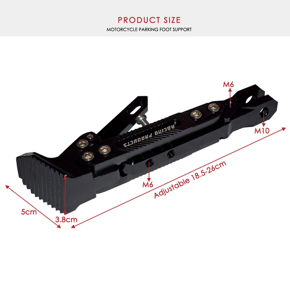 CNC Motorcycle Adjustable Side Parking Foot Support Aluminum alloy Motorbike Sides Kickstand For Scooter Electric Dit Pit Bike