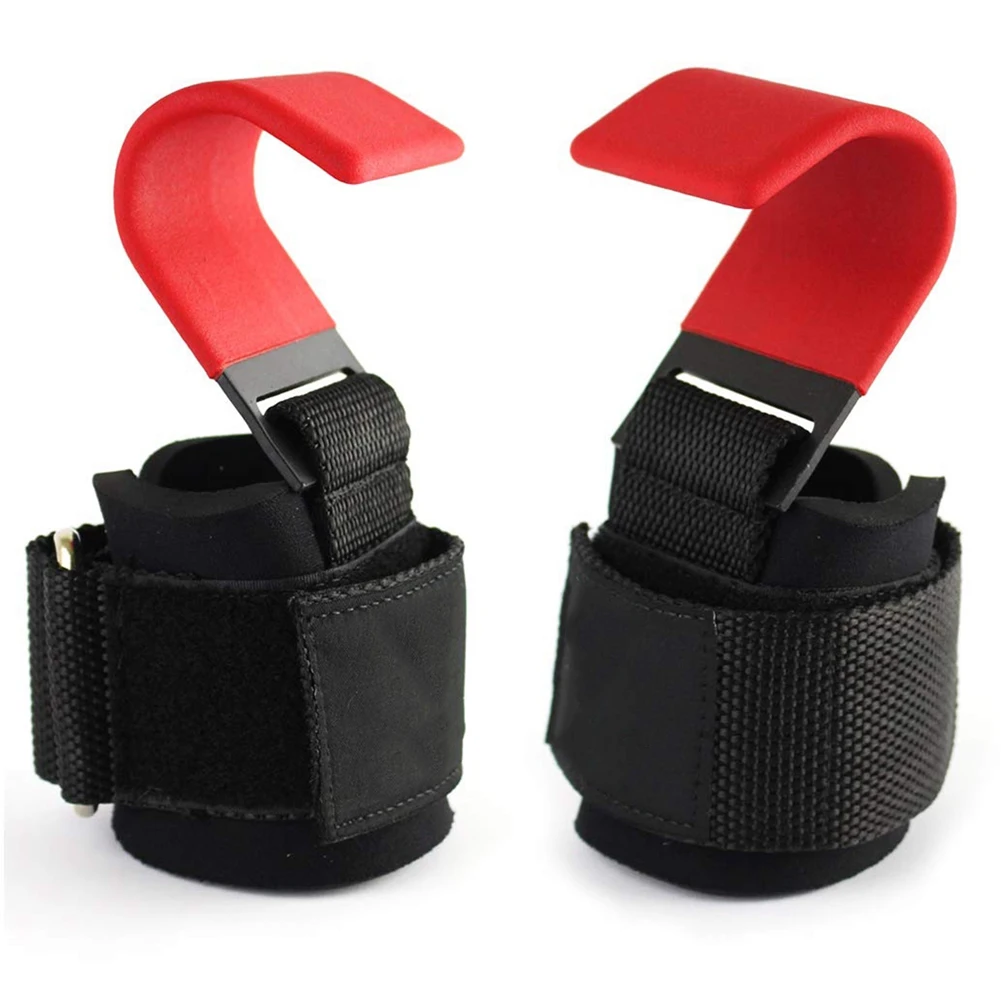 New Weight Lifting Hook Grips with Wrist Wraps Hand-Bar Wrist Strap Gym Fitness Hook Weight Strap