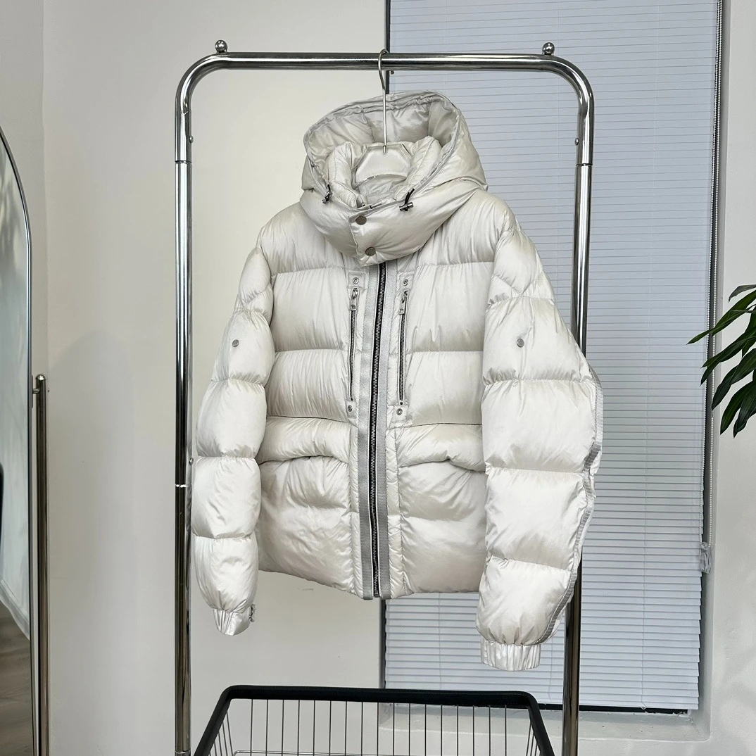 الفاخرة مصمم الشتاء الصلبة مقنعين أسفل سترة الإناث العلامة التجارية الدافئة سميكة سترة المرأة الأبيض بطة أسفل سستة باركر أبلى