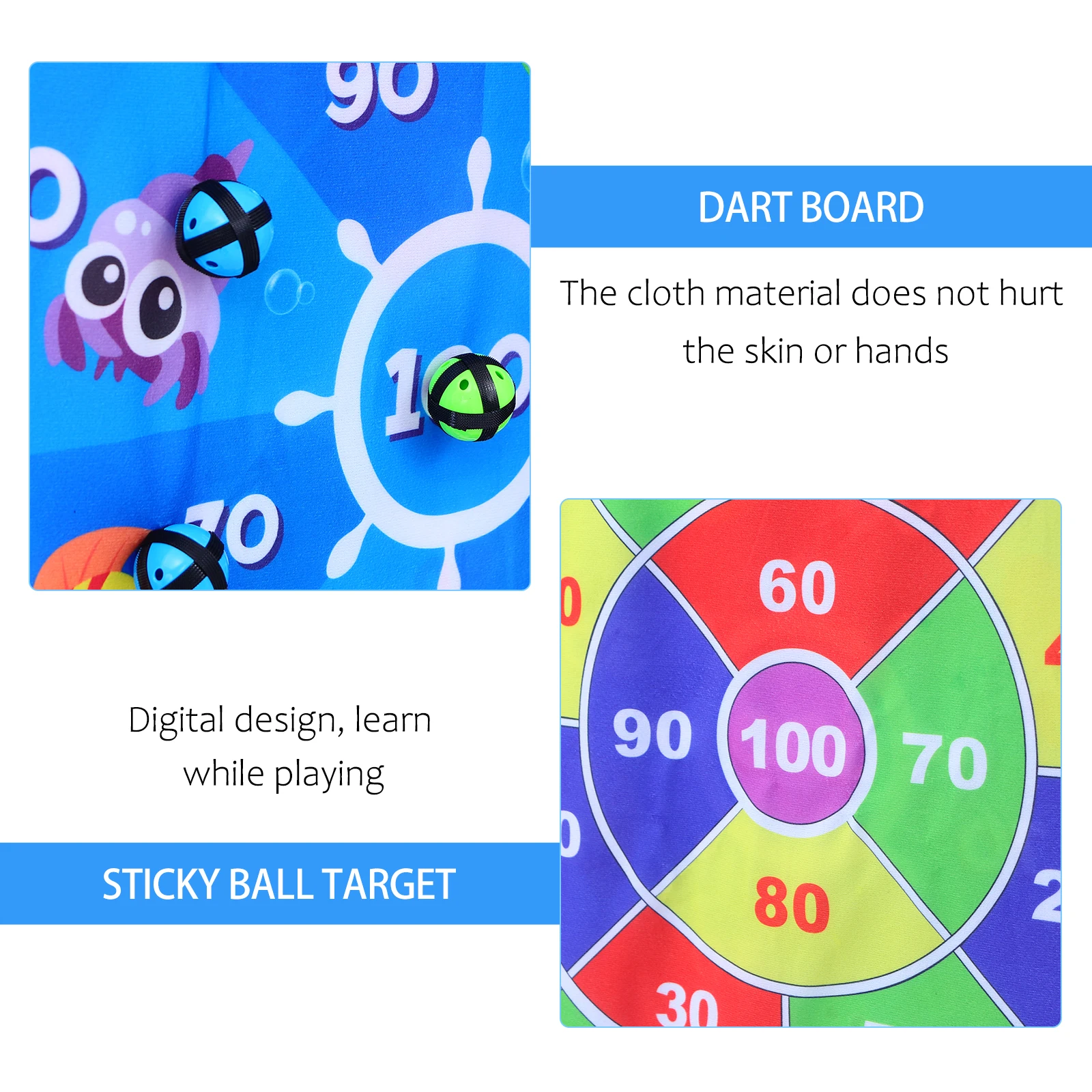 

1Set Double-Side Target Goo Ball Dart Board Foldable for Kids Hand-Eye Coordination Training Educational Game Interactive
