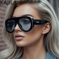 Gafas de sol con protección de piloto Punk Y2K, gafas de sol para mujer, 2025 de marca de lujo Retro, espejo de sapo de gran tamaño, gafas ovaladas de moda para exterior para mujer UV400