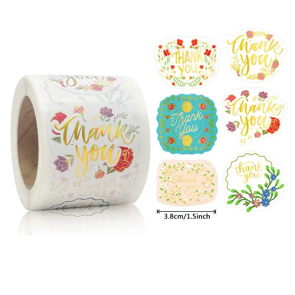 Image of 250 Stück Goldfolien-Dankeschön-Aufkleber für Verpackungen – 1,5 Zoll, 6 Designs – ideal für Hochzeiten und Partygeschenke, Umschläge, Boutiquen
