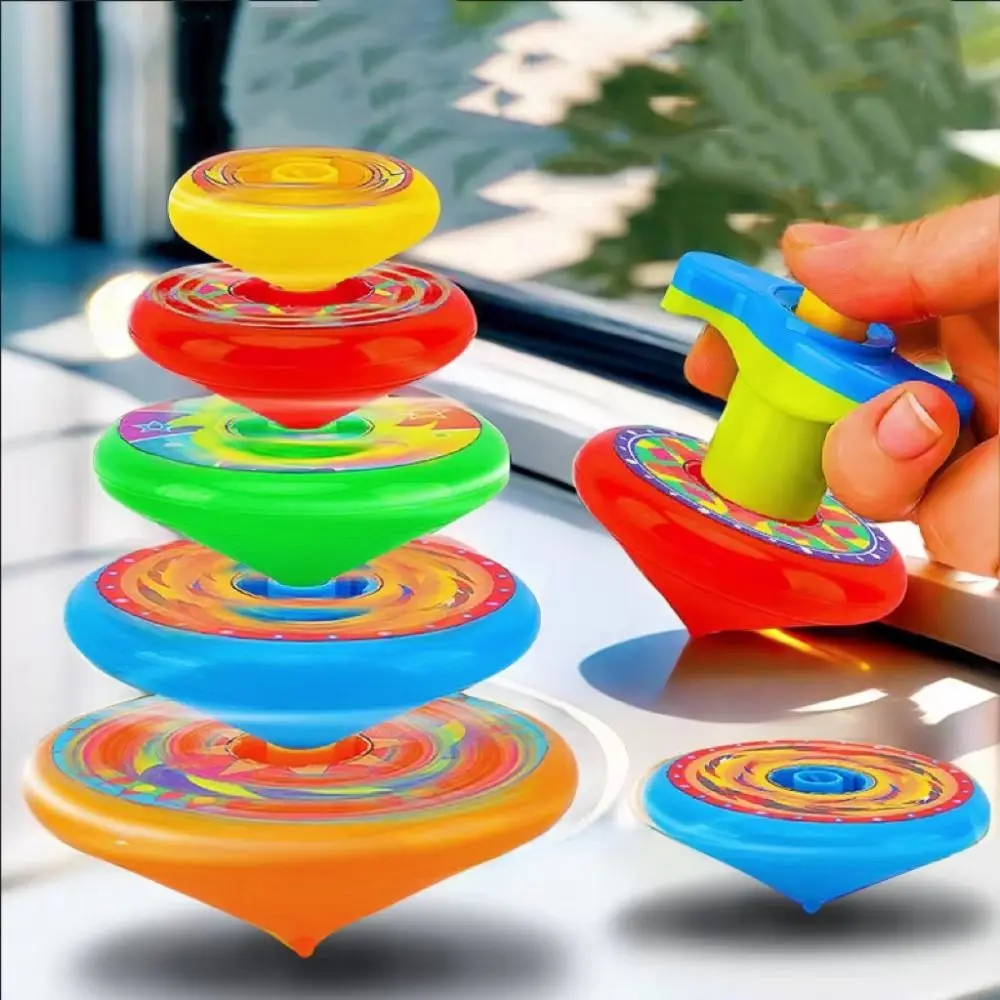 Rotating Toy Stacked Spinning Top Gyro Folding Desktop Game Flying Stacking Gyroscopes Manual Interesting Launcher Gyroscope Set