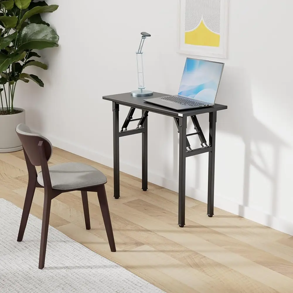 Folding Desk - 31 1/2"" No Assembly Foldable Small Computer Table,Sturdy And Heavy Duty Writing Desk For Small Spaces,