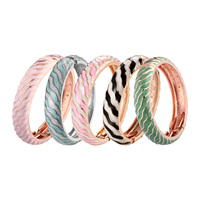 Cloisonne Bracelets For Women Striped Bracelet On Hand Enamel Jewelry Bangle For Women Female Christmas Mother's Day Gift Wife