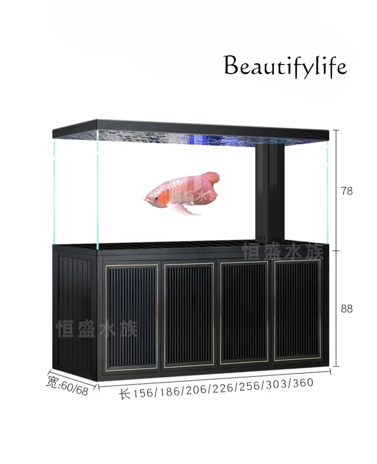 V Large Arowana Tank New Ultra-white Glass Fish Tank Aquarium Home Office Bottom Filter Custom