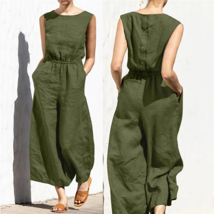 بدلة قفز نسائية غير رسمية من Faionable، ملابس داخلية عالية الخصر، سراويل واسعة الساق، مجموعة سراويل طويلة للشارع، مجموعة الصيف