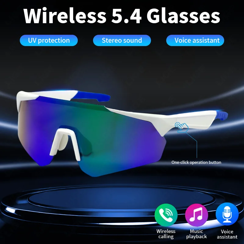 

Smart Bluetooth Cycling Glasses Men UV400 Polarized Sunglasses Man AI Voice Intelligent Headphones Call Music Play Sport Glasses