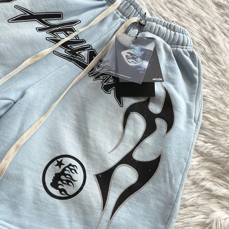 Hellstar Studios Casual Sports Shorts for Men And Women Washed Summer Thick Straight Leg Short Pants Youth Active Style view 3