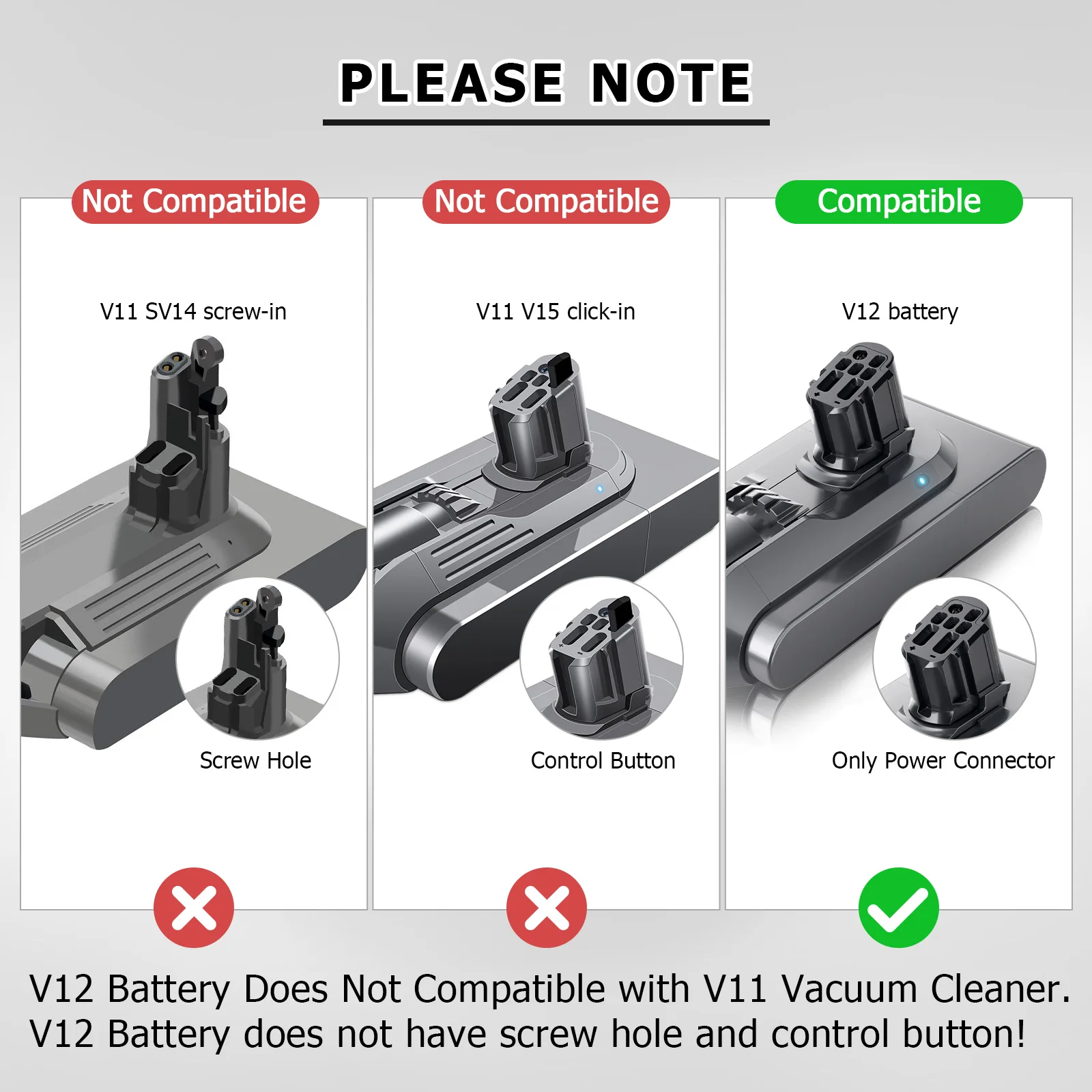 For Dyson V12 25.2V 6000mAh Rechargeable Battery Vacuum Cleaner Battery For V12 Series SV20 SV30 SV34 SV35 Replacement Battery