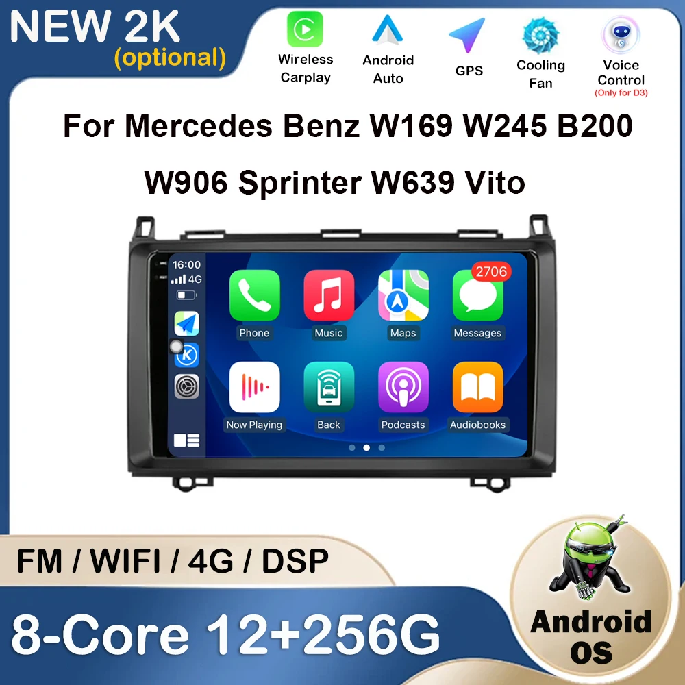 

Car Radio Multimedia Player For Mercedes Benz W169 W245 B200 W906 Sprinter W639 Vito Android Intelligent System DSP GPS WiFi