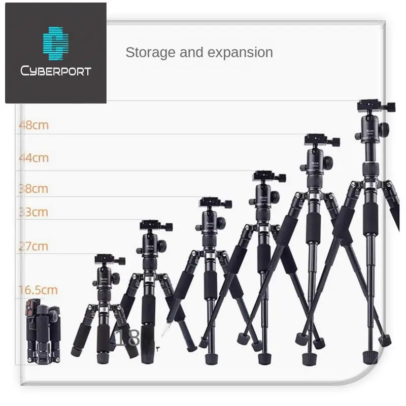 

XILETU Mini Desktop Tripod Portable SLR Camera Tripod Mobile Phone Straight Broadcast Photo Stand-Black Durable Easy To Use
