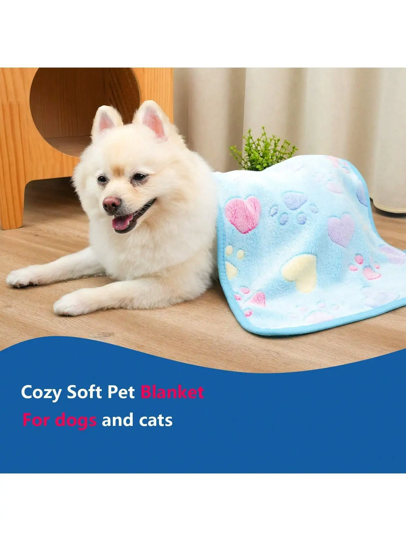 3pcs Pet Blanket, Warm Fleece Cover For Autumn/Winter, Paw Print Pattern Blanket For Cats/Dogs, Pet Supplies