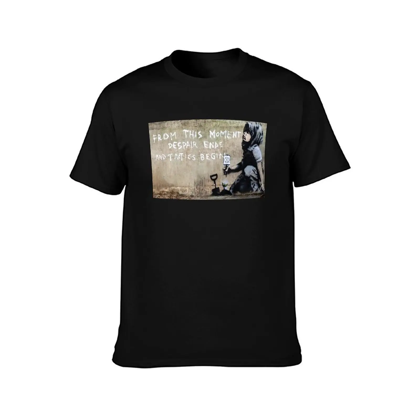Banksy - Despair Ends And Tactics Begin T-Shirt Gym Exercise Short Sleeve T-Shirt