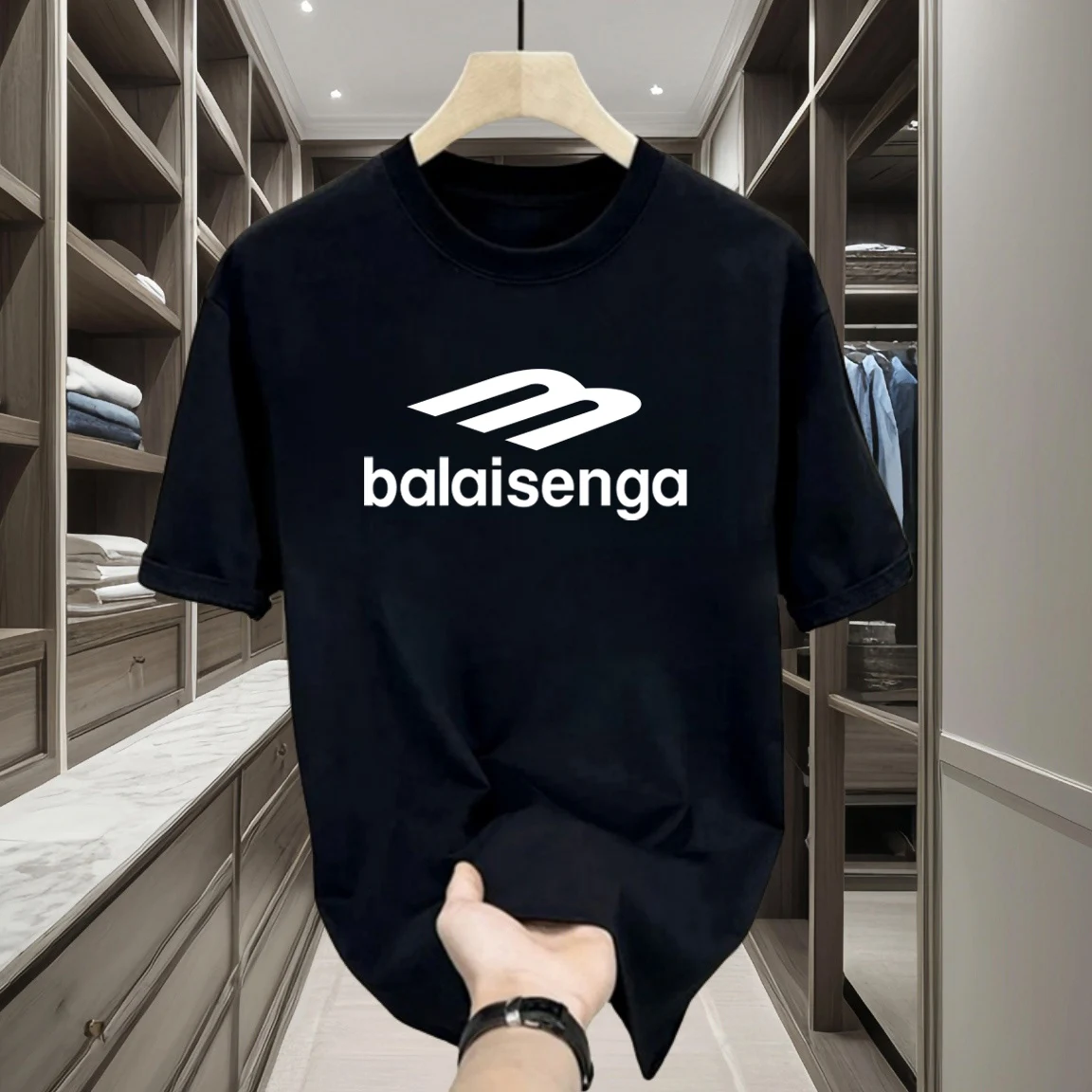 

2025 new summer popular pure cotton men's short-sleeved T-shirt loose trend round neck T-shirt