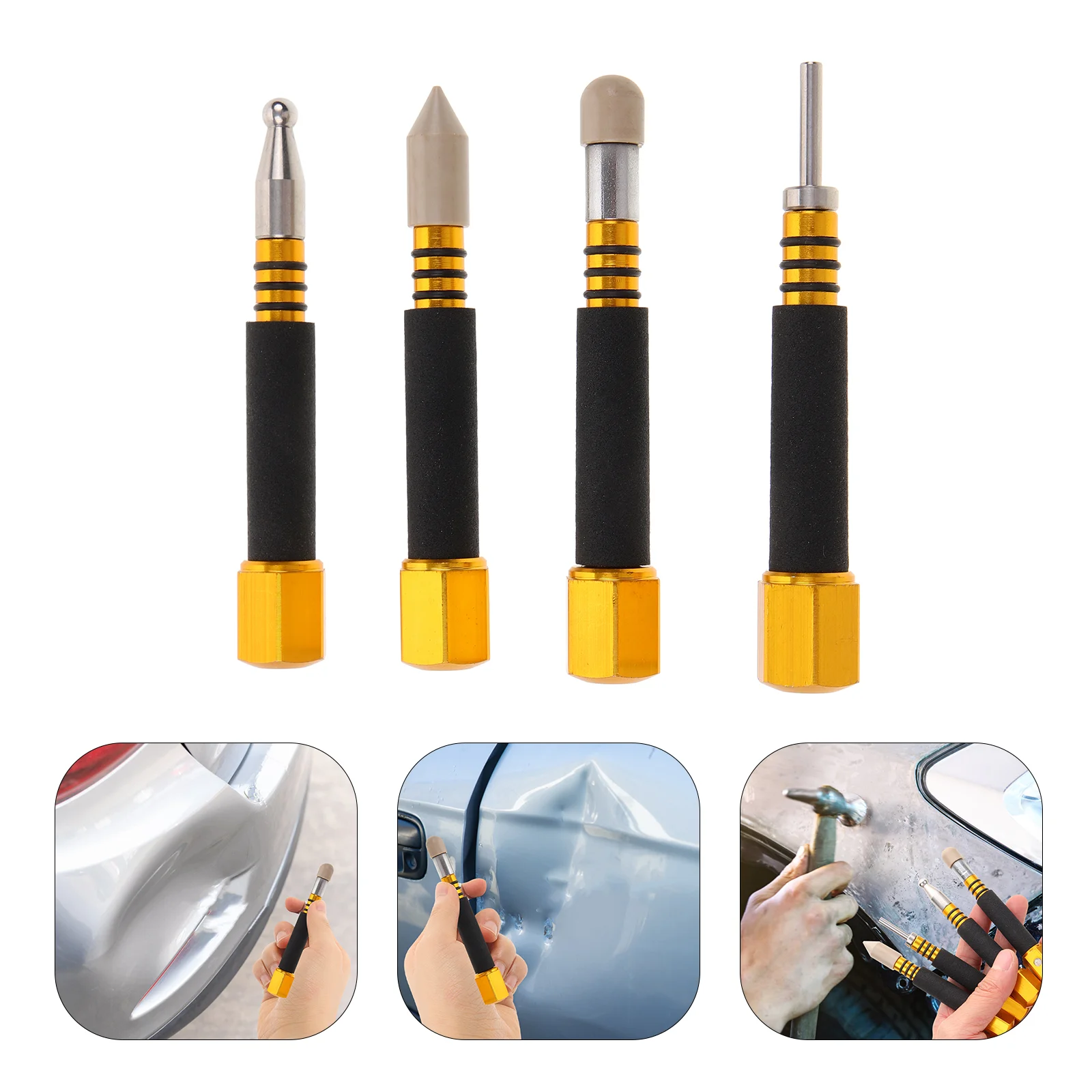 

4 Pcs Paintless Car Dent Repair Pen Tap down Tool Kit Automotive Tools Aluminum Kits