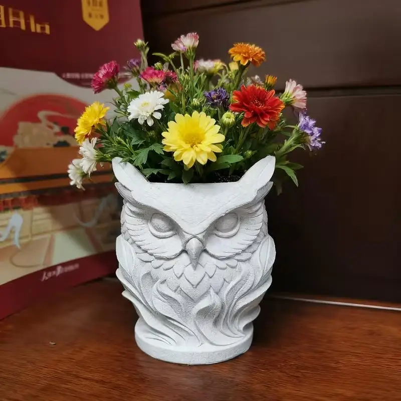 Nordic Minimalist Owl Pen Holder Vase, Decorative Desk Organizer for Home/Office Decor